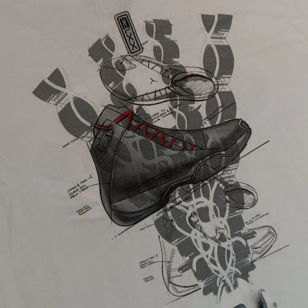Nike Air Jordan Sneaker Tech Tee Mens XXL White Jumpman Logo Basketball Shoe Y2K